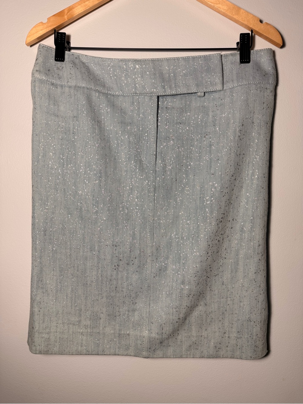 Akris Punto Light Blue Metallic Pencil Skirt size 10